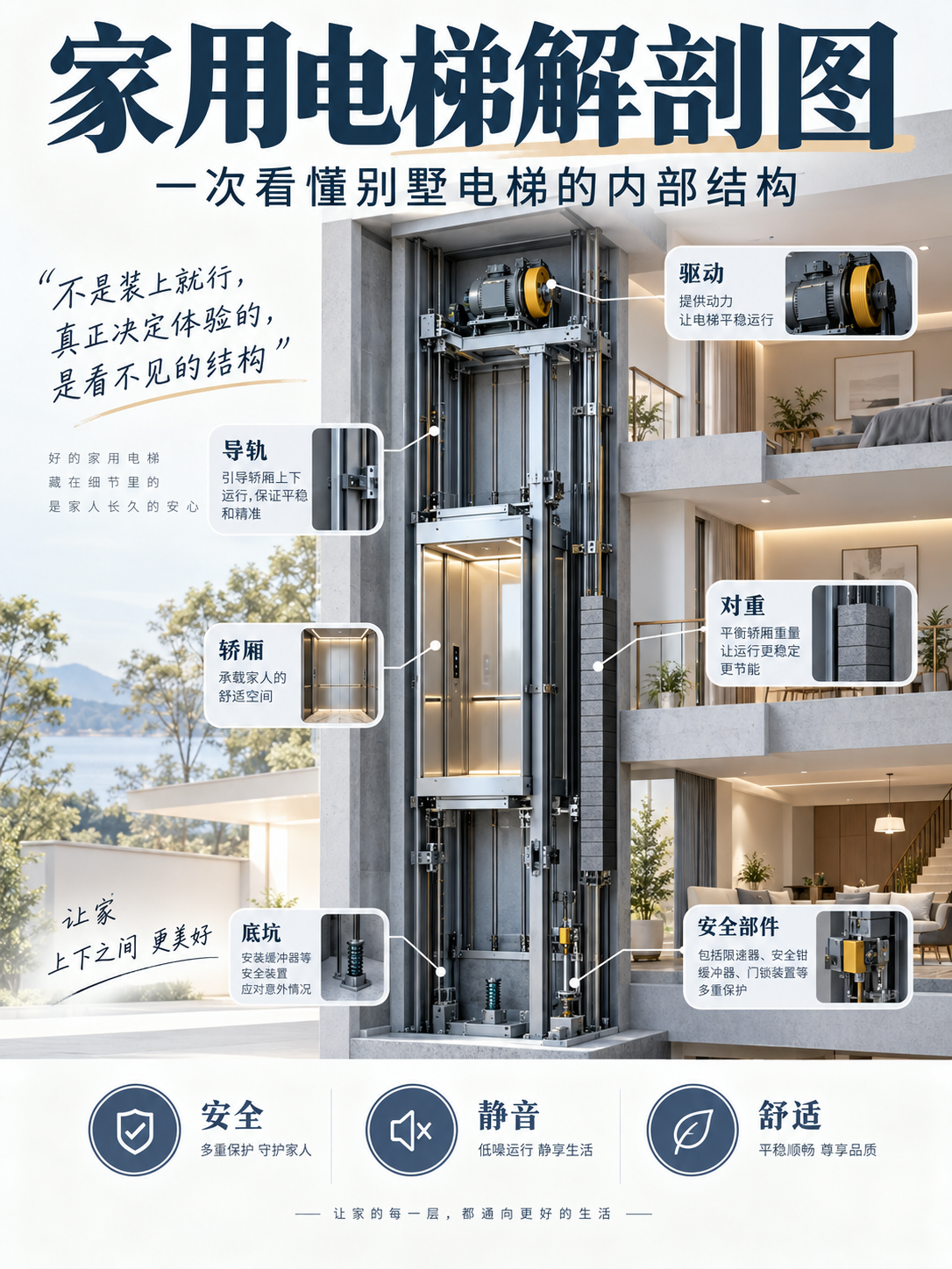 石柱家用电梯里面到底藏了什么？一张图拆给你看